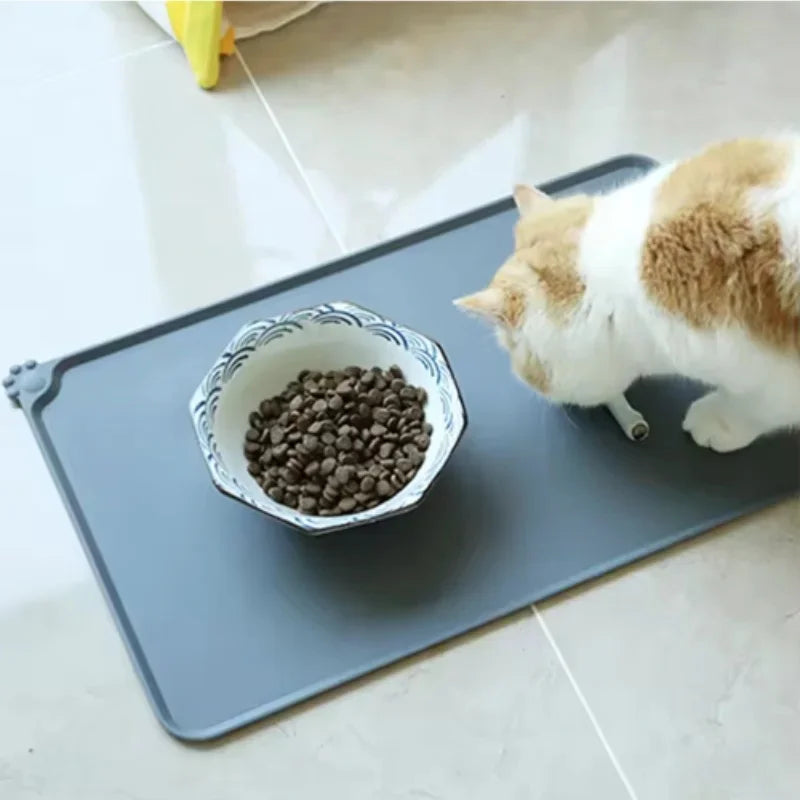 Tapete para Alimentação de Gatos e Cães, de Silicone, Impermeável, Antiderrapante, de Grau Alimentício, Fácil de Limpar, para Uso Interno e Externo, Acessórios para Animais de Estimação