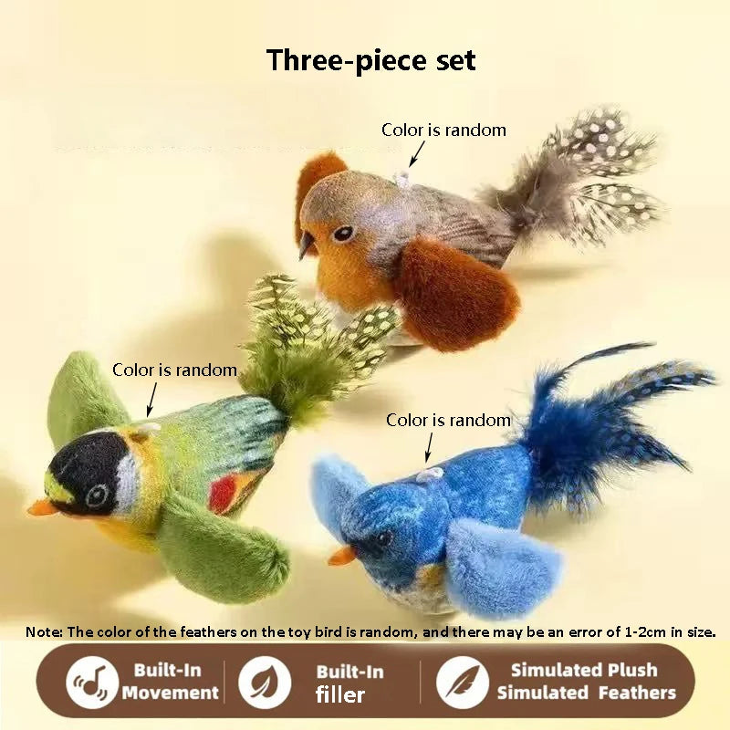 Brinquedo para Gato que Imita o Som de Pássaro para Divertir o Gato, Corda Elástica para Aliviar o Tédio e Resistir a Arranhões e Mordidas