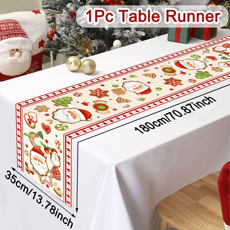 Feliz natal corredor de mesa natal capa de mesa decorações de natal para casa 2025 navidad natal presentes ano novo 2026 toalha de mesa