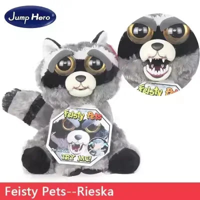 Boneco de Animal de Tamanho Médio Feisty Pets, Panda com Rosto Intercambiável, Brinquedo Interativo para Crianças
