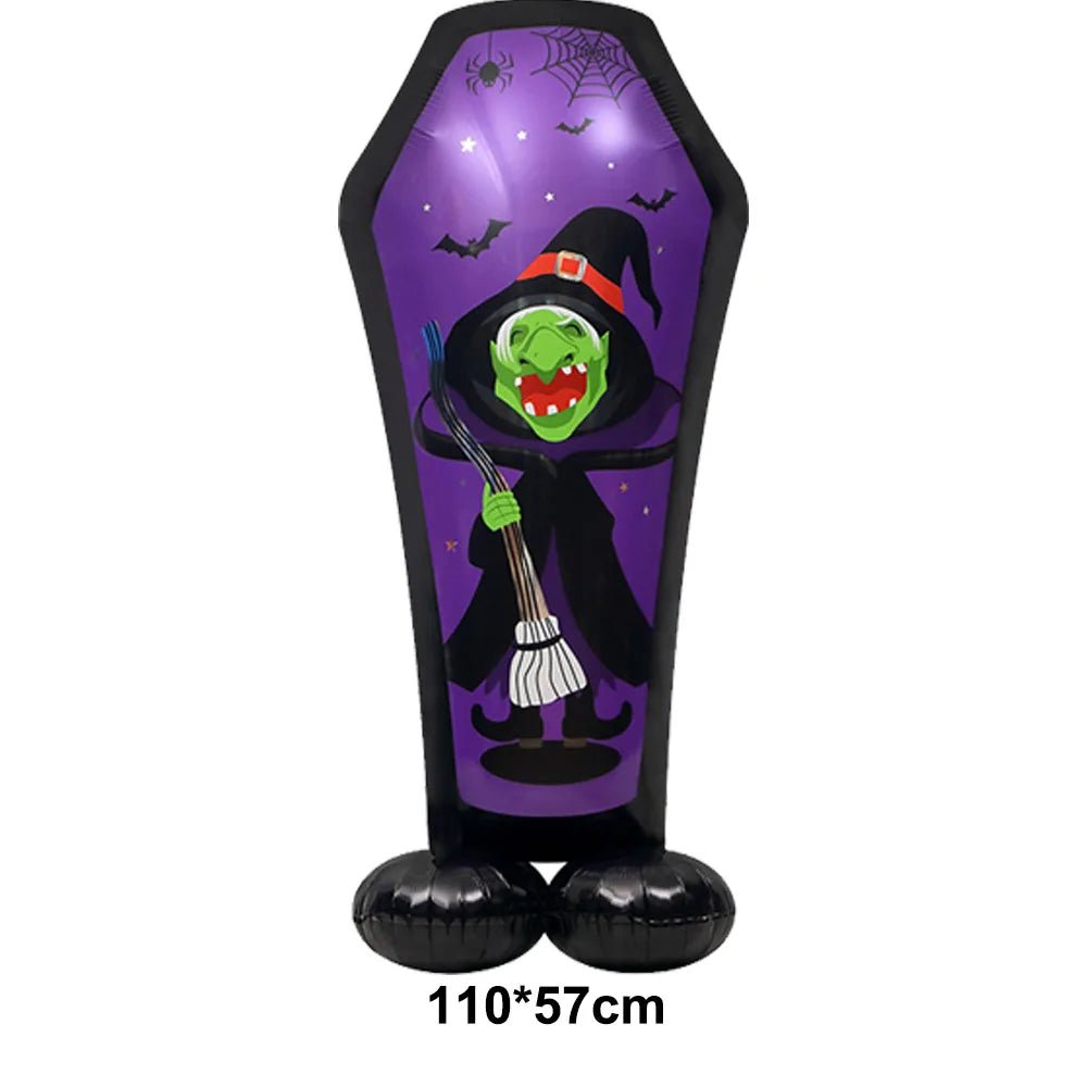 Balão Inflável de Folha de Alumínio para Decoração de Festa de Halloween: Fantasma, Abóbora, Crânio, Casa Assombrada, Lápide e Esqueleto - Kasa & Pet