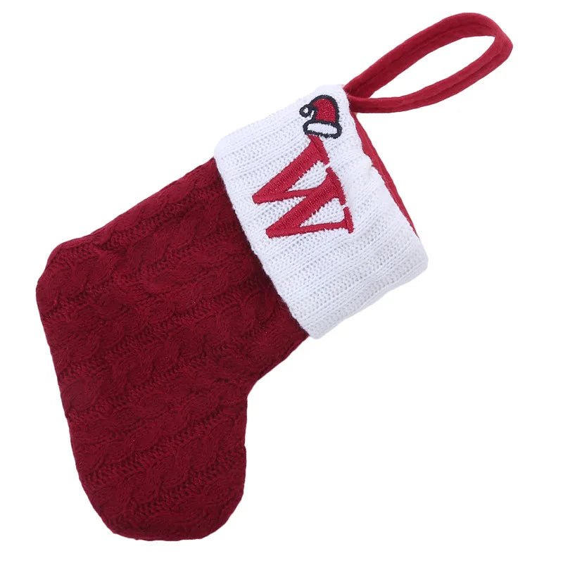 Meias de natal tricô floco de neve carta meia decoração de natal para casa 2024 ornamento de árvore de natal presente navidad natal 2025