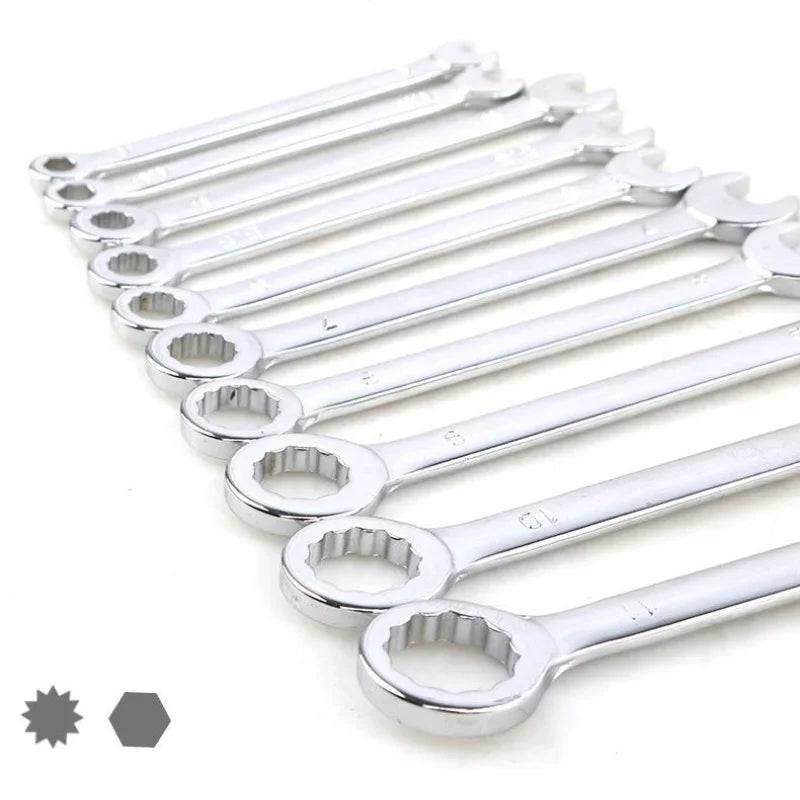 Novo 10 peças mini chave de extremidade aberta 4-11mm metrci/padrão imperial 45 #   Chaves de catraca de extremidade dupla de aço mini chave combinada