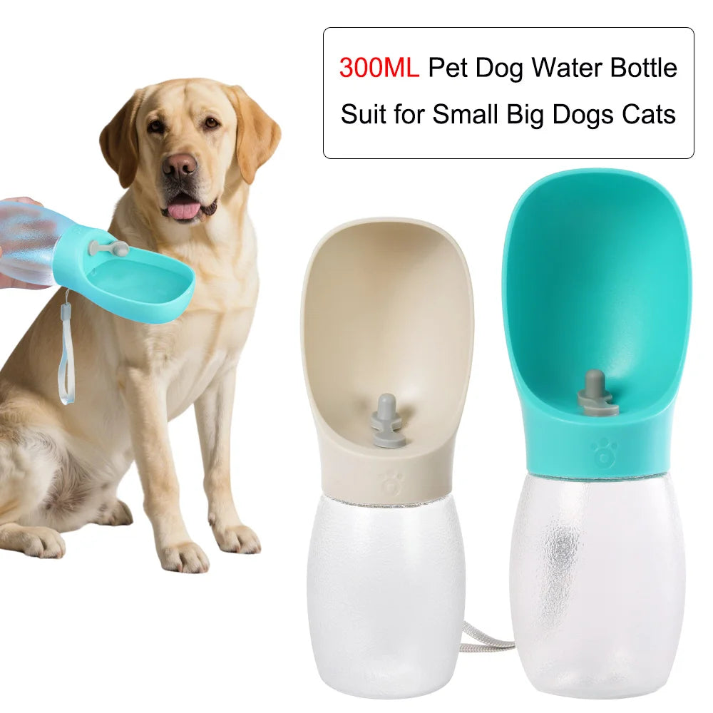 Garrafa de água para cães de estimação, 300ml, tigelas para beber cachorros, para cães pequenos e médios, caminhadas, alimentador portátil para gatos, suprimentos para golden retriever