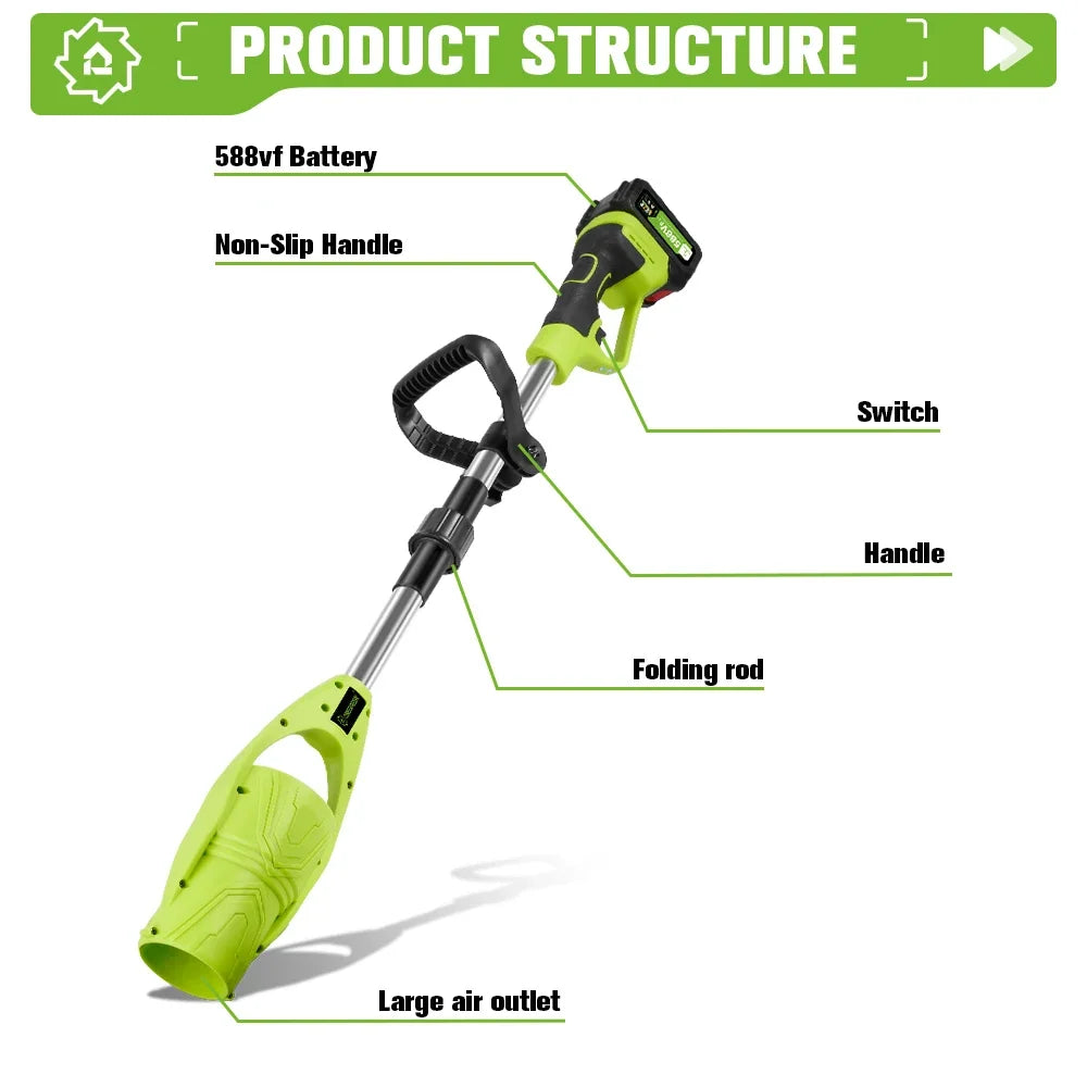 ONEGREEN 29000 RPM Ventilador de ar elétrico sem fio Ventilador de folhas Queda Ferramenta de limpeza de poeira de neve para Makita 18V Bateria Pin