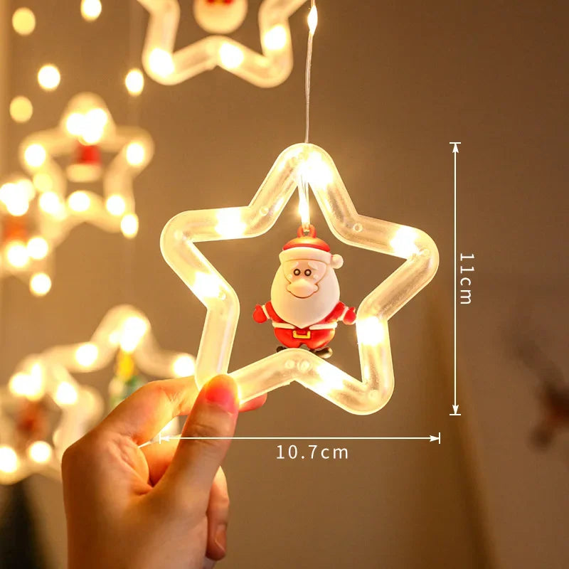 Natal LED Strip Lights para decoração do quarto, lâmpada guirlanda, plugue USB, quarto, sala de estar, janela