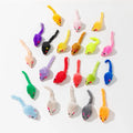 5 ou 10 Peças Brinquedos de Pelúcia para Gatos, Rato Falso de Pelo de Coelho, Rato de Pena Arco-Íris, Brinquedos Divertidos para Gatinhos de Interior, Novo