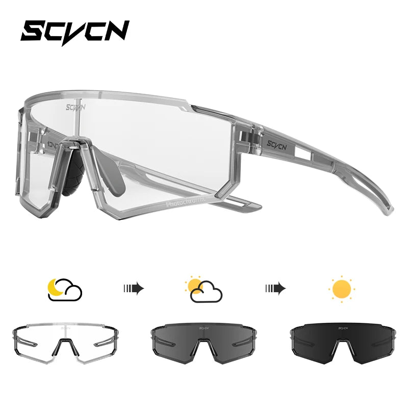 SCVCN Outdoor Cycling Sunglasses Men's MTB Bike Glasses Sports Mountain Climbing Fishing Women's Bicycle Cycling UV400 Goggles