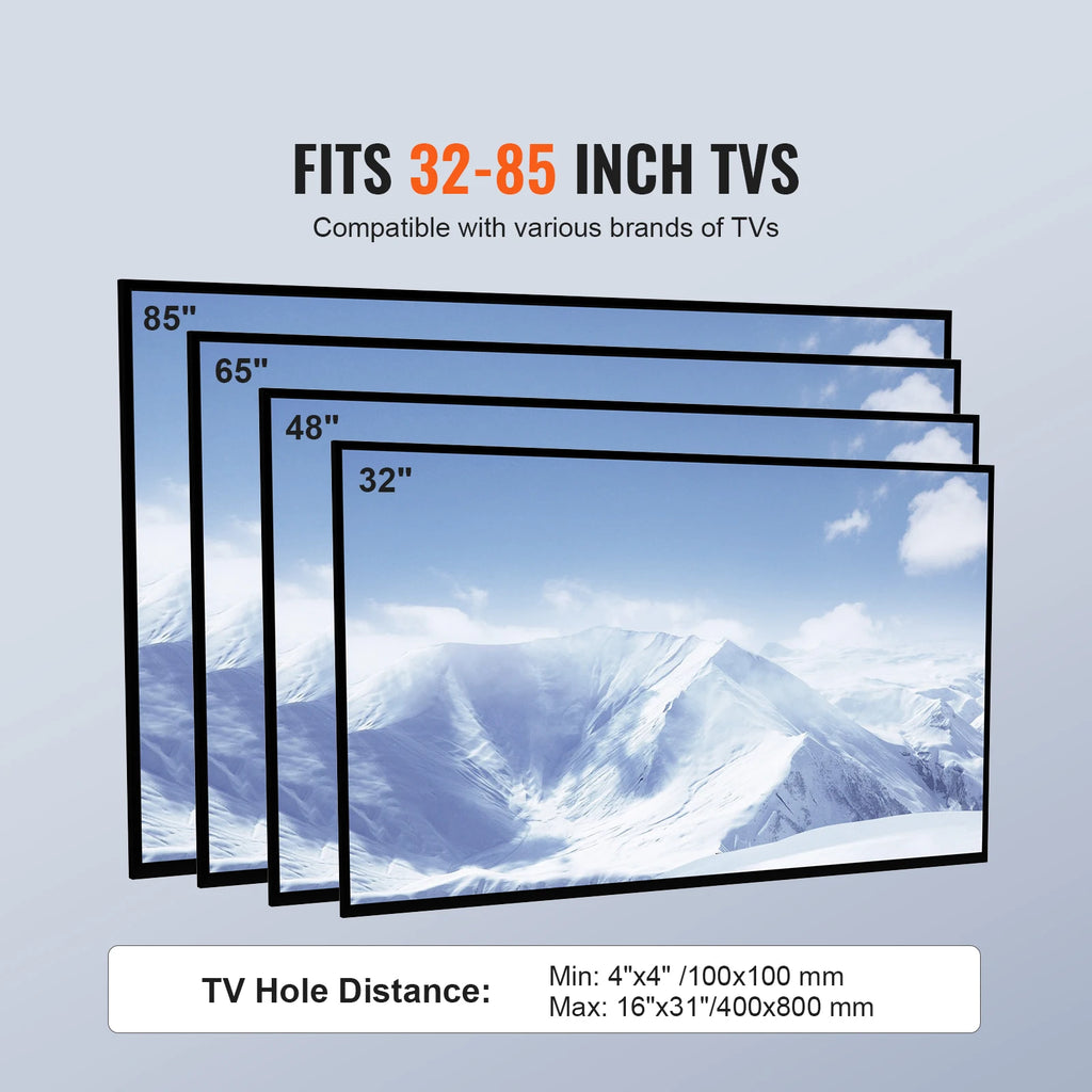SucceBuy Suporte de TV giratório alto para TV de 32 a 85 polegadas Suporte de TV portátil com altura ajustável Max VESA 600 x 800 mm