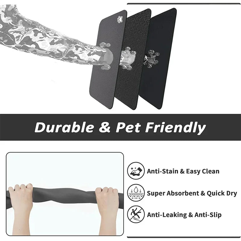 Tapete Absorvente para Alimentação de Animais de Estimação, Tapete para Cães e Gatos para Comida e Água, Fácil de Limpar, Tapetes para Animais de Estimação de Secagem Rápida para Bebedores Desordenados