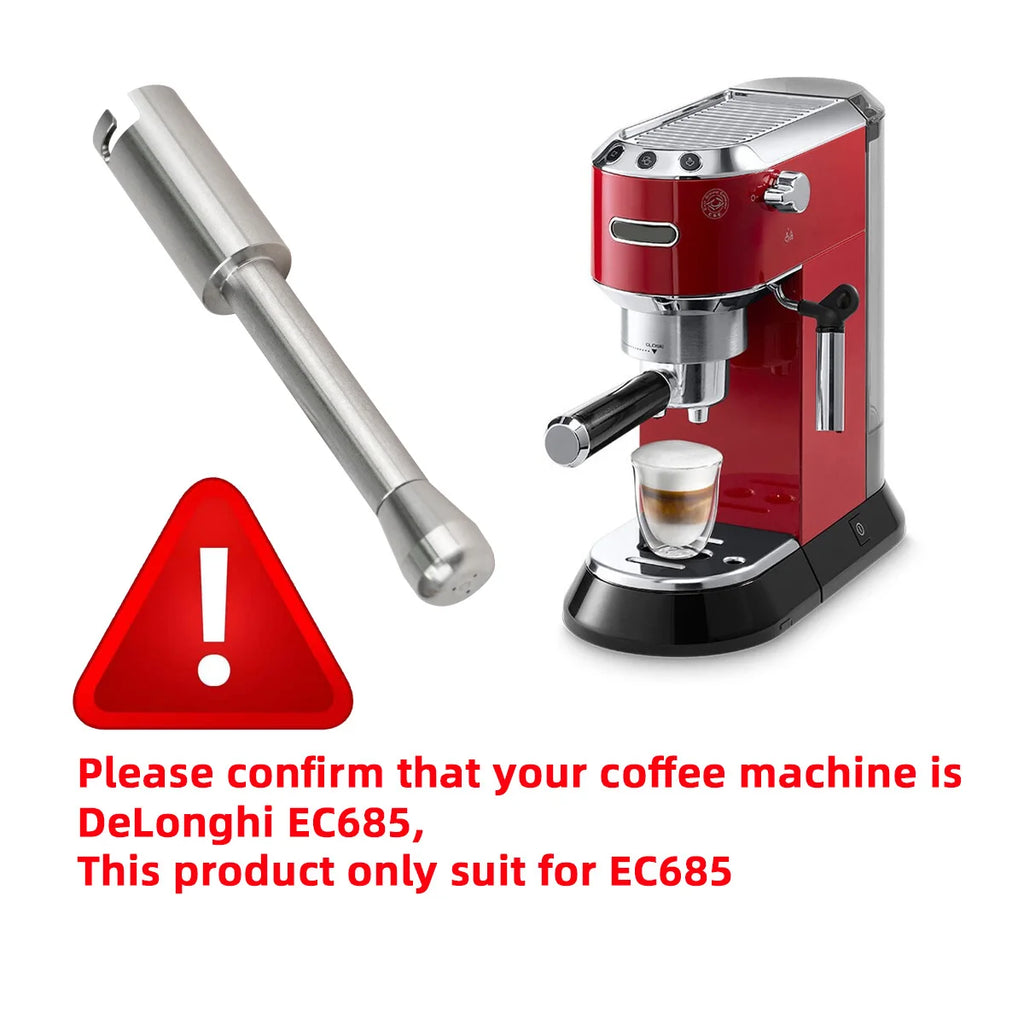 Bico de vapor para cafeteira, bico de varinha de vapor em aço inoxidável com vários furos, bico de espuma de leite compatível com delonghi ec685