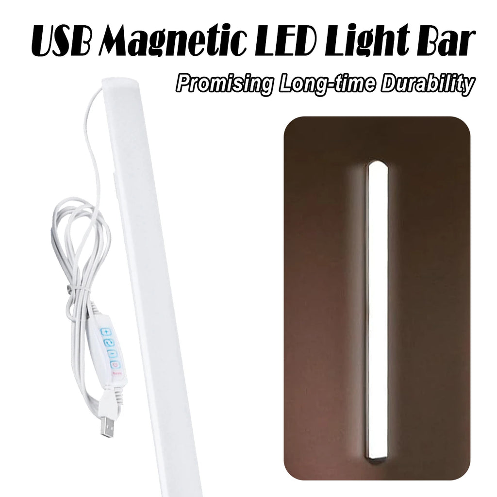 Led luz tubo leitura lâmpada aprendizagem 3colors levou noite com plug USB magnético 20cm-50cm tira dimmable bar mesa armário ao lado da cama
