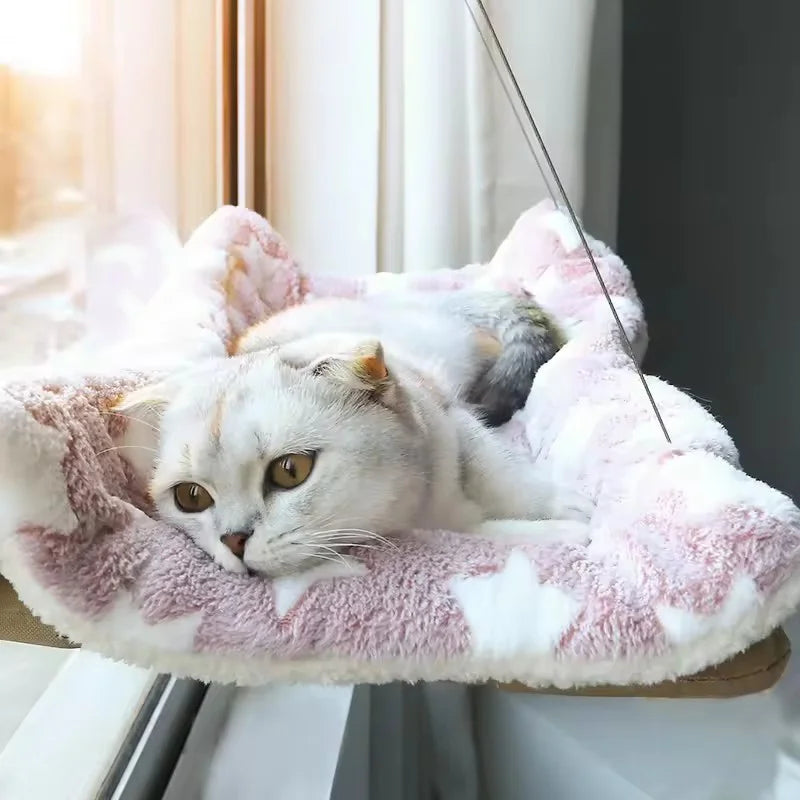 Inverno animal de estimação gato rede pendurado ventosa cama todas as estações janela vidro varanda banho de sol balanço pet resto acessórios para gato