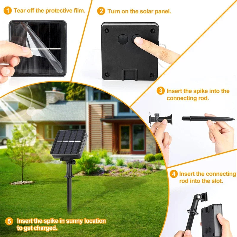 7m/12m/22m/32m led solar string luzes de fadas caminho ao ar livre guirlandas lâmpada pátio à prova dwaterproof água natal casamento jardim luzes rua