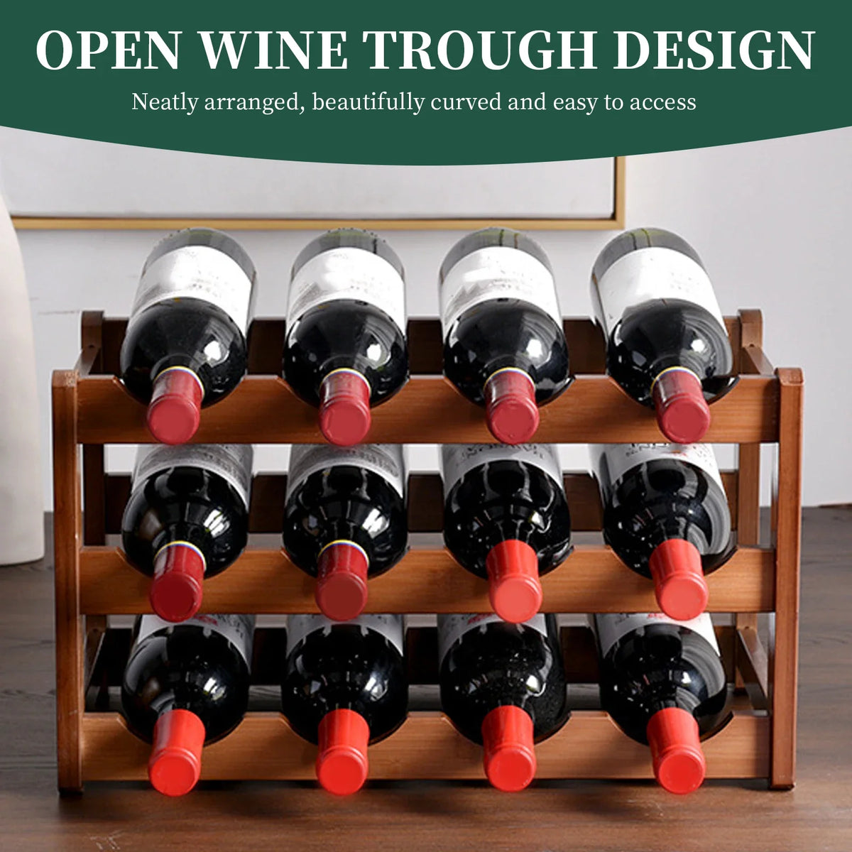 Rack de vinho de madeira, suporte de armário de exibição de garrafa de vinho, prateleira, vitrines de vinho, bancada, rack de armazenamento de vinho, adega, acessórios de bar