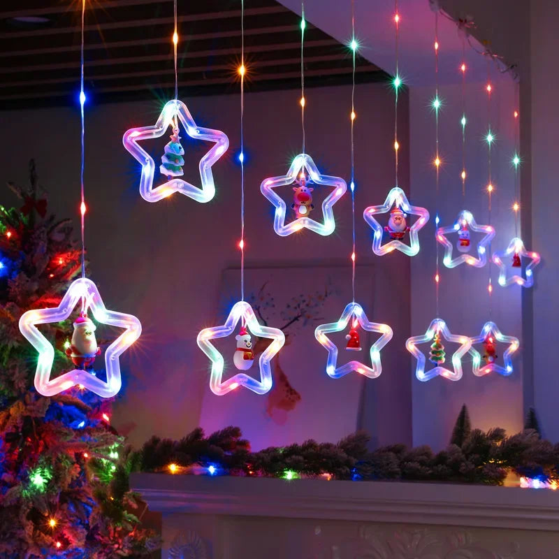 Natal LED Strip Lights para decoração do quarto, lâmpada guirlanda, plugue USB, quarto, sala de estar, janela