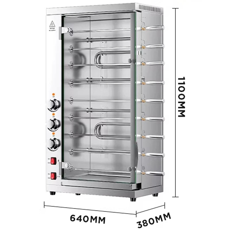 Churrasqueira Comercial com 3/5/7/9 Grelhas, Forno Rotativo, Churrasqueira Brasileira, Forno Elétrico de Convecção (Personalizável)