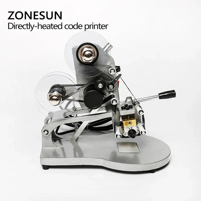 Impressora Manual de Código de Data ZONESUN ZS-DY8 – Máquina de Codificação de Lote, Validade e Data de Produção com Fita de Caracteres A-Z