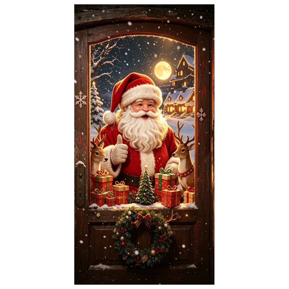 Faixa de Natal Vermelha e Verde, Painel de Fundo do Papai Noel, Decoração Festiva para Presentes, Exibição de Natal para Festa de Natal, Decoração de Porta de Casa, Foto de Feriado