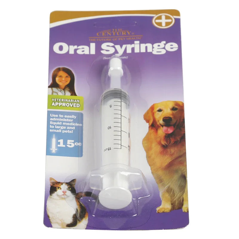Dispensador de remédios com tubo de pressão para animais de estimação para cães e gatos universal para alimentação de cães e gatos