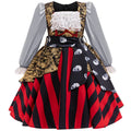 Menina cosplay pirata traje criança listrado rendas vestido de princesa para crianças capitão desempenho halloween carnaval festa fantasia outfit