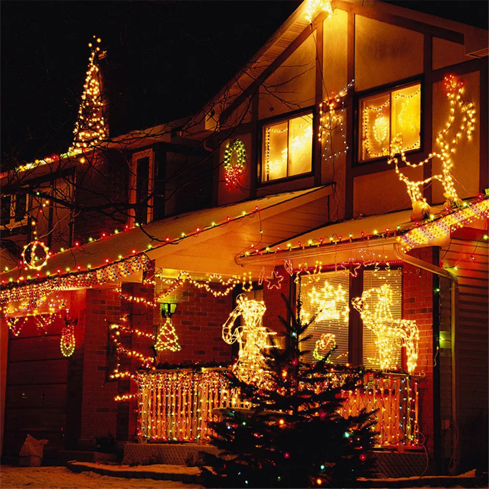 Luzes de natal 5m 10m 20m 30m 50m 100m led string luz de fadas 8 modos luzes de natal para festa de casamento luzes do feriado