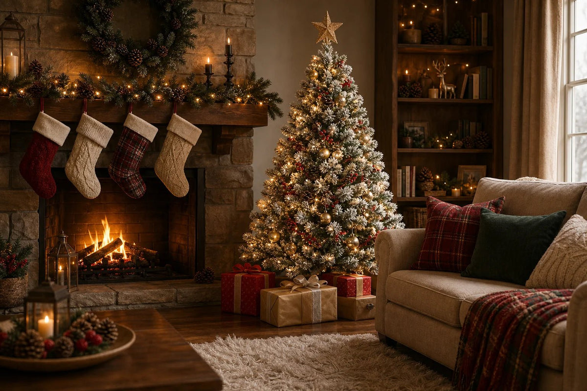 Árvore de Natal Artificial de 7FT/2.1M em PVC com Base, 1004 Galhos Sem Luz, Montagem Simples e Rápida, Decoração de Férias para Interior e Exterior - Kasa & Pet