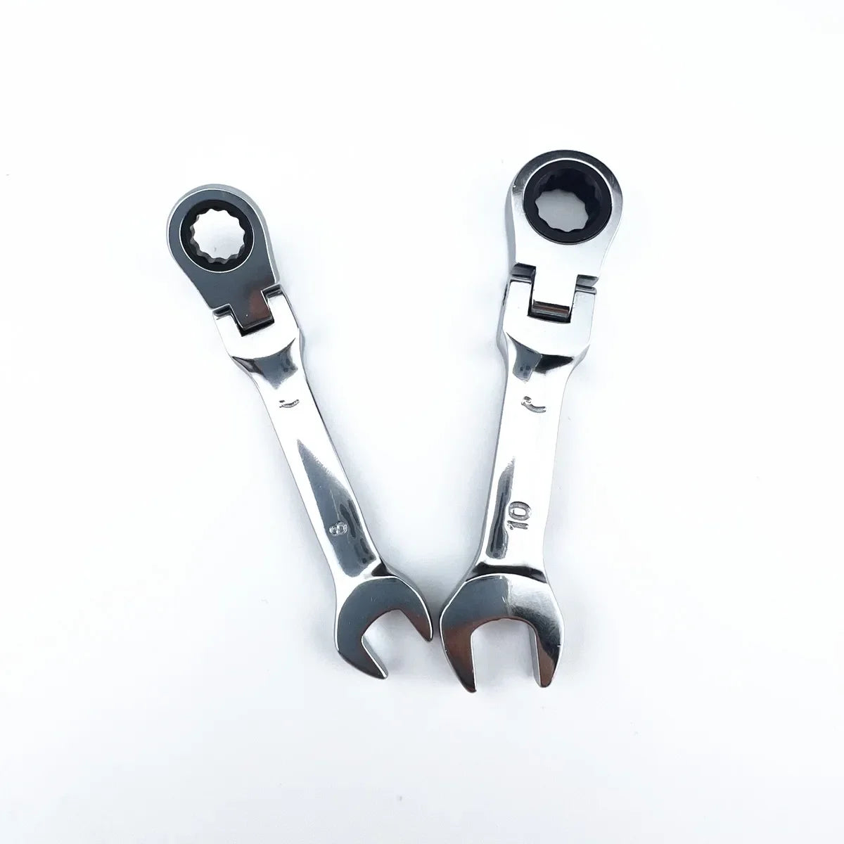 Mini chave de catraca de alça curta com cabeça móvel, chave de extremidade aberta rápida de dupla finalidade, ferramenta de hardware, chave de economia de trabalho