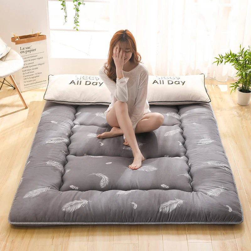 Colchão Tatami Espesso Estilo Japonês, Tapete de Chão Macio, Almofada Dobrável para Descanso em Casa, Acessório para Quarto