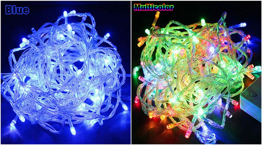 Luzes de natal 5m 10m 20m 30m 50m 100m led string luz de fadas 8 modos luzes de natal para festa de casamento luzes do feriado
