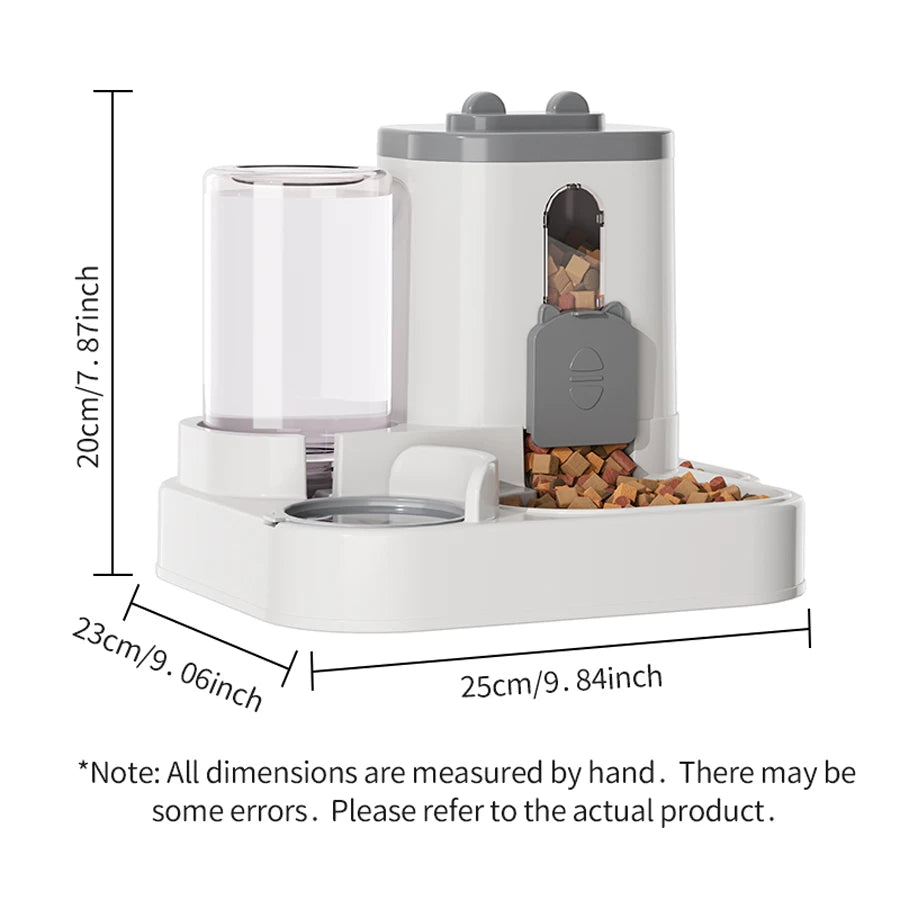 Comedouro de Grande Capacidade para Animais de Estimação com Dispensador Automático de Água Integrado, Tigela para Gatos, Tigela para Cães, Suprimentos para Animais de Estimação