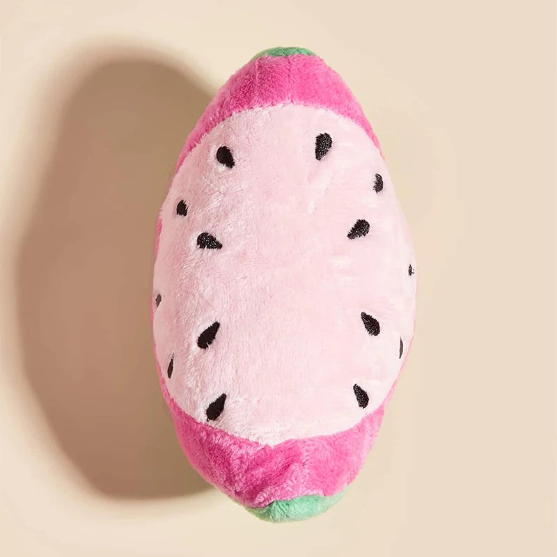 Brinquedo de Pelúcia em Forma de Melancia para Cães e Gatos para Interação e Brincadeira