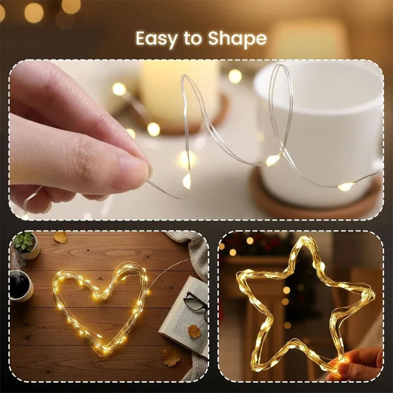Luzes de fadas de natal recarregável led à prova d' água rgb luz de corda 8 modos design destacável para decoração de festa de casamento de árvore de natal