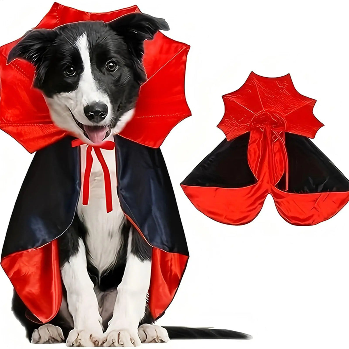 Fantasia de Morcego para Animais de Estimação, Capa de Vampiro Vermelha e Preta Ajustável para Cães e Gatos, Cosplay Engraçado para Filhotes Pequenos e Médios em Festas de Halloween