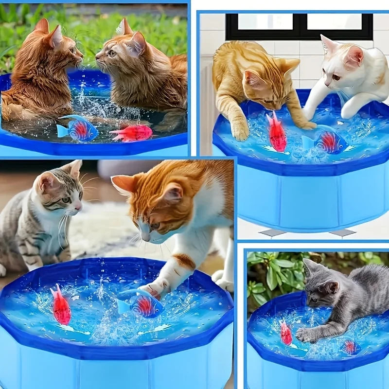 Piscina para Animais de Estimação, Azul, Brinquedos de Lazer e Entretenimento ao Ar Livre, Piscina de Água para Gatos e Cães, Acessórios para Treinamento de Gatos