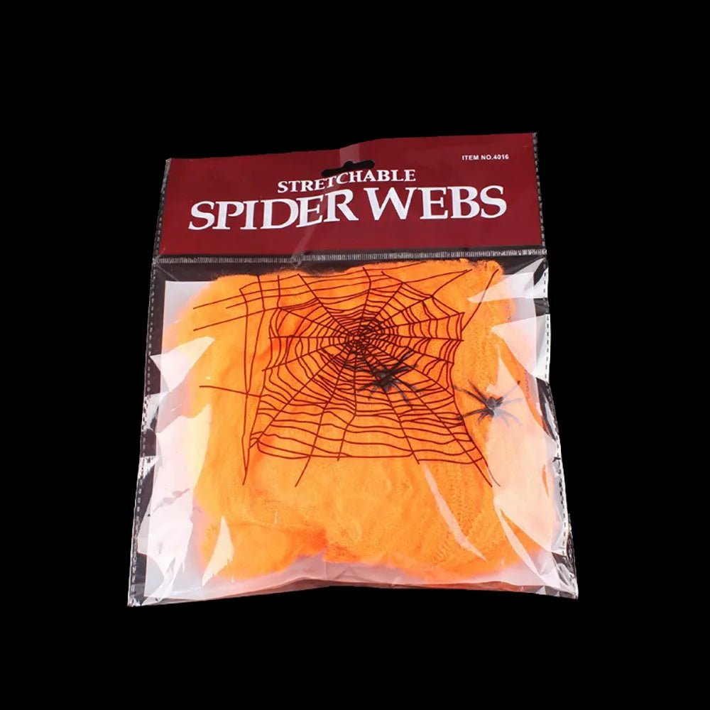 Decoração de Halloween Teia de Aranha, Teia de Aranha Artificial, Teia Elástica com Aranha, Decoração Gótica de Casa Assombrada - Kasa & Pet