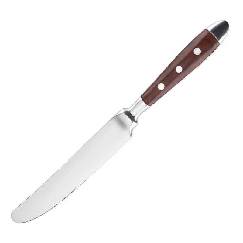 Conjunto de Talheres de Aço Inoxidável, Conjunto de 6 Peças Incluindo Faca, Garfo e Colher, Facas de Cozinha e Talheres para Sala de Jantar