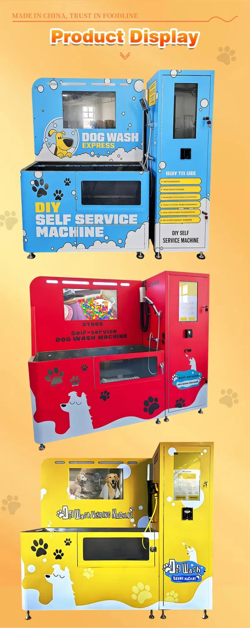 Lavadora de Animais de Estimação Personalizada com Sistema de Múltiplas Opções de Pagamento e Secagem, Design Amigável para Animais para Uso em Pet Shops e Residências