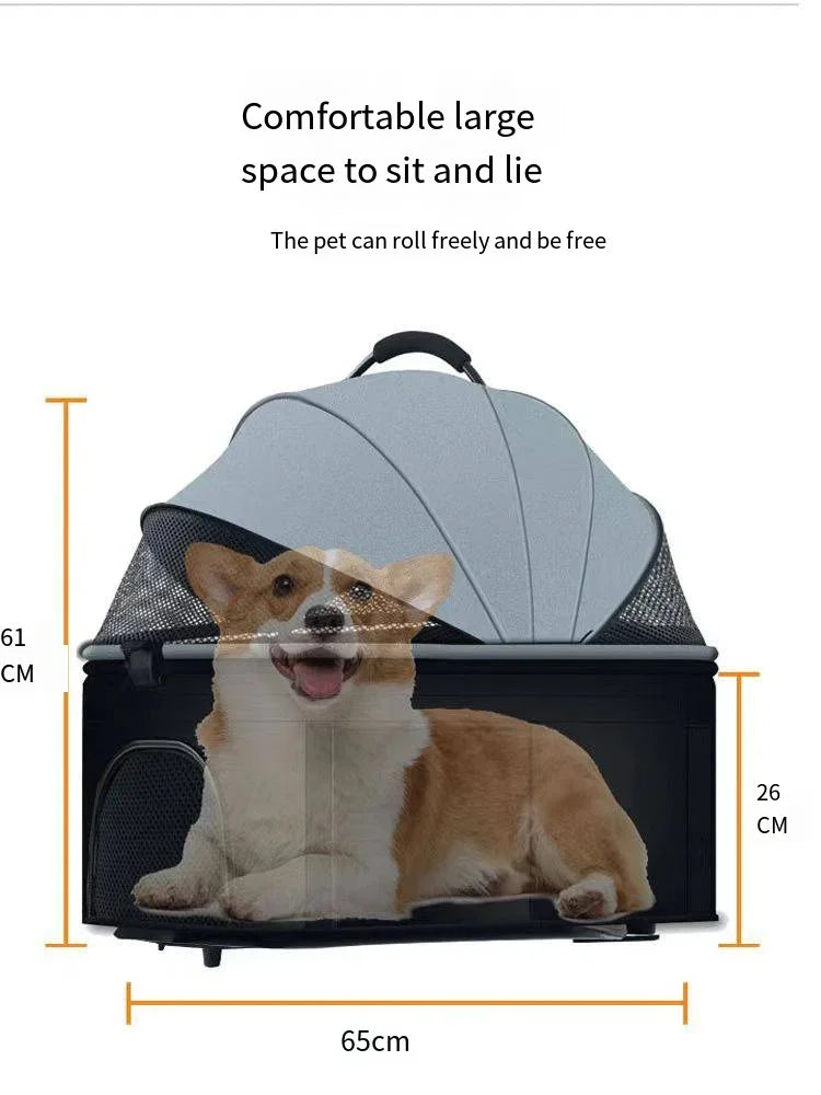 Carrinhos de Passeio para Animais de Estimação 3 em 1 Leves e Dobráveis Projetados Especificamente para Passear Cães, Gatos e Filhotes de Porte Pequeno e Médio ao Ar Livre