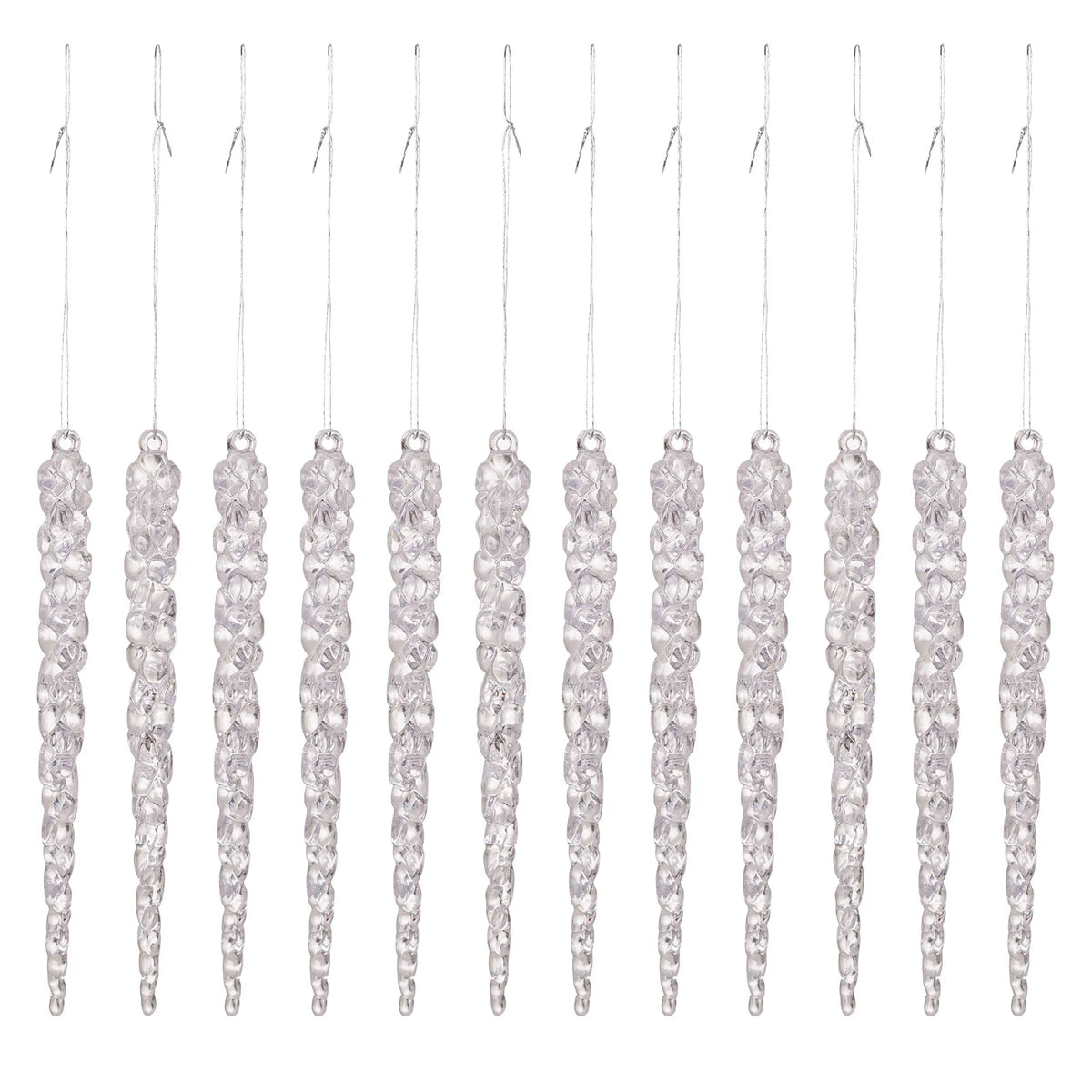 Simulação de Natal Icicles acrílicos, ornamento de Natal, gelo falso para festa de inverno, decoração de ano novo, 15cm, 6 peças