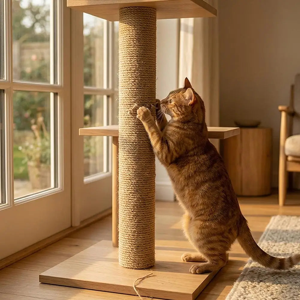 Poste Arranhador de Sisal para Gatos, Brinquedo Anti-Arranhões para Cuidado das Garras, Peças de Reposição Destacáveis DIY para Árvore de Gatos, Suprimentos Domésticos para Gatos de Estimação