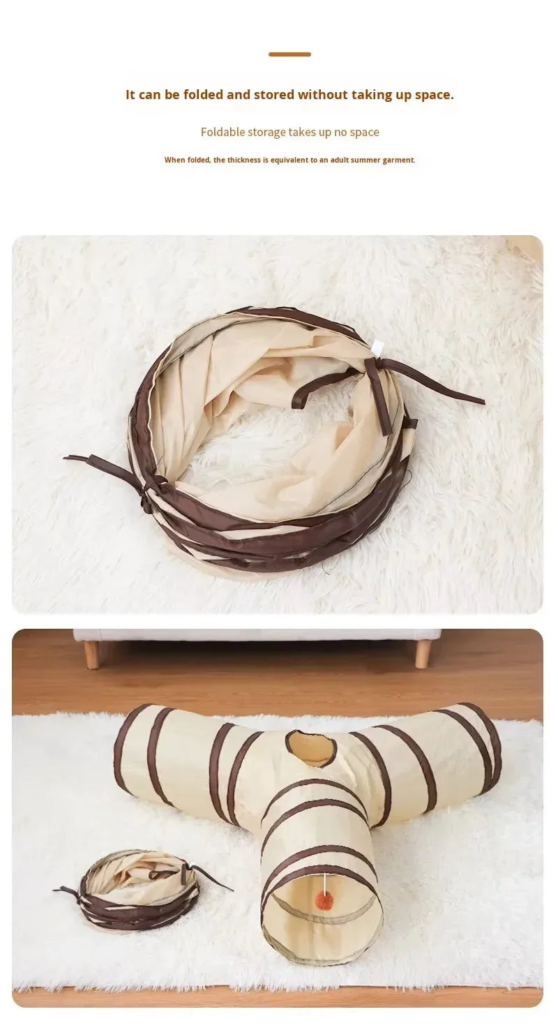 Túnel Dobrável para Gatos, Brinquedo Interativo para Gatos, Filhotes, Cães e Coelhos, para Treinamento e Diversão, Alivia o Tédio.