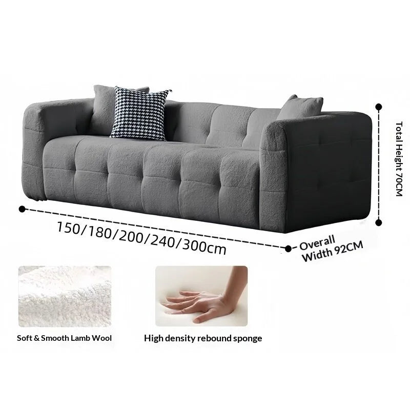 Any Size Custom Compressed Fabric Sofa Hand Tufted Design Integrated Sponge Roll Pack Shipping Multiple Color Living Room Bedroo