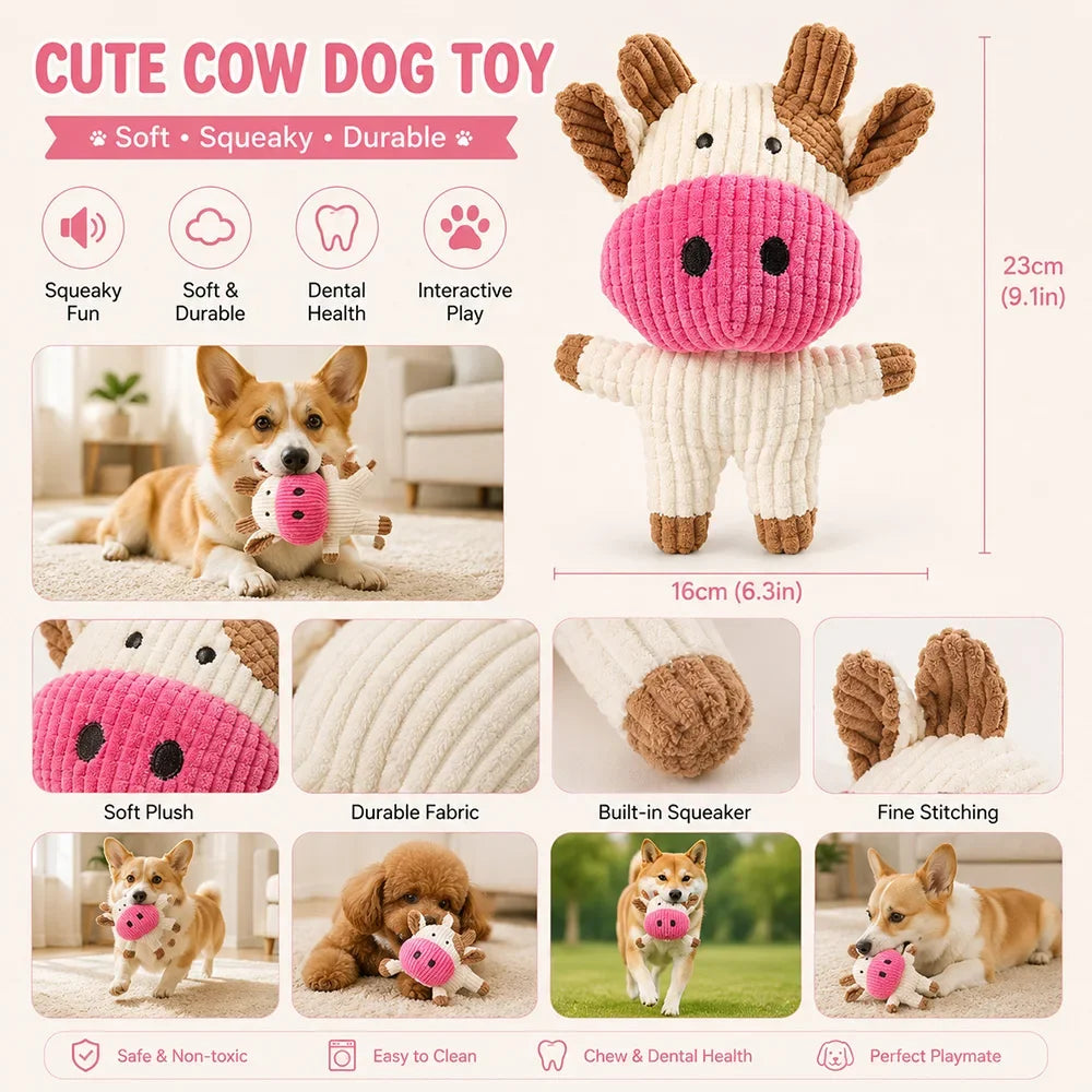 Brinquedo de Pelúcia para Animais de Estimação com Apito, Brinquedo de Quebra-Cabeça para Gatos e Cães, Companheiro Macio e Durável, Brinquedo de Mastigar para Limpeza dos Dentes, Design Resistente à Mastigação, Arti