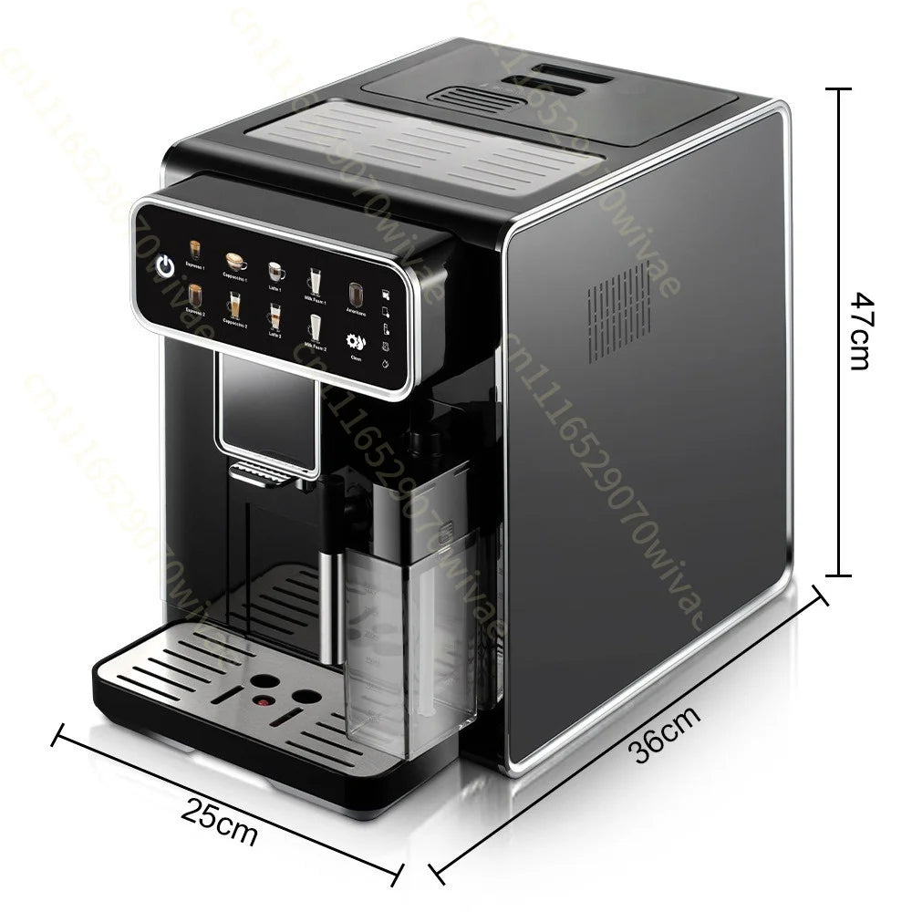 Máquina de café automática 3 em 1, cafeteira expresso com moedor de grãos embutido e vaporizador de leite para preparação de café em casa