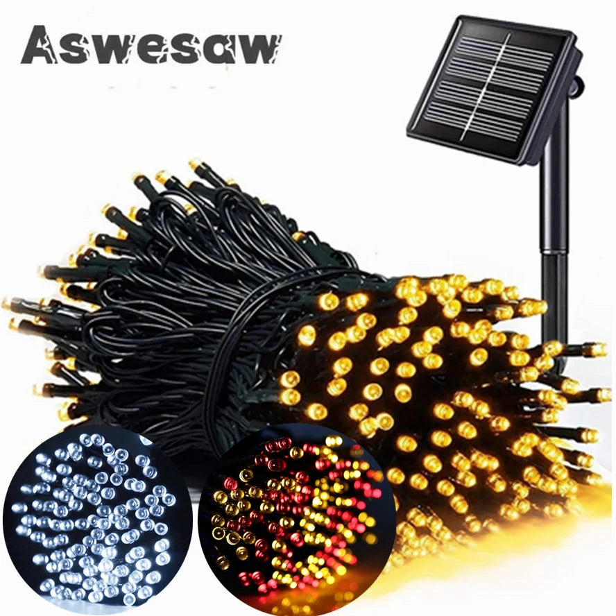 32m 22m 12m led luzes de corda solares vários modos painéis solares natal luzes ao ar livre à prova dwaterproof água estrelado luzes de fadas de natal
