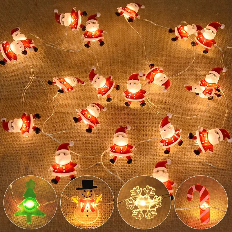 Papai noel natal led luz corda feliz natal decoração para casa 2025 enfeites de árvore de natal navidad presentes de natal ano novo