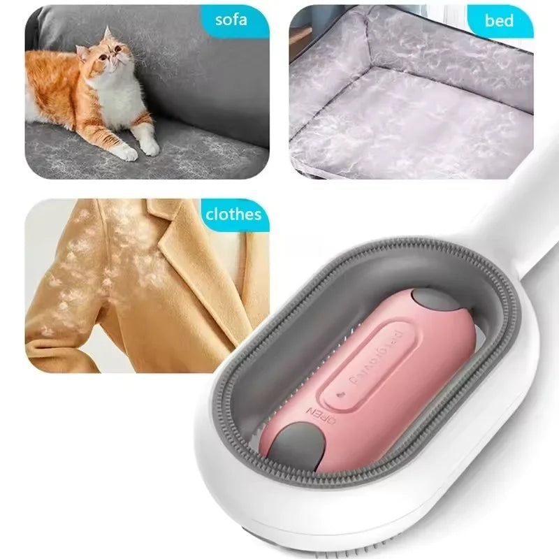 Brazil Reusable Double-Sided Pet Hair Removal Tool Anti-Static Grooming for Cats Dogs Soft Brush for Furniture Carpet Cloth