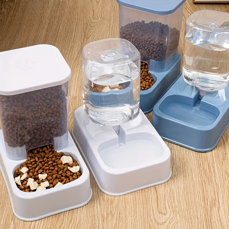 Comedouro e Bebedouro Automático para Gatos e Cães - Conjunto de Tigela para Ração e Bebedouro, Controle Inteligente de Porções para Gatos e Cães, Sem Bateria