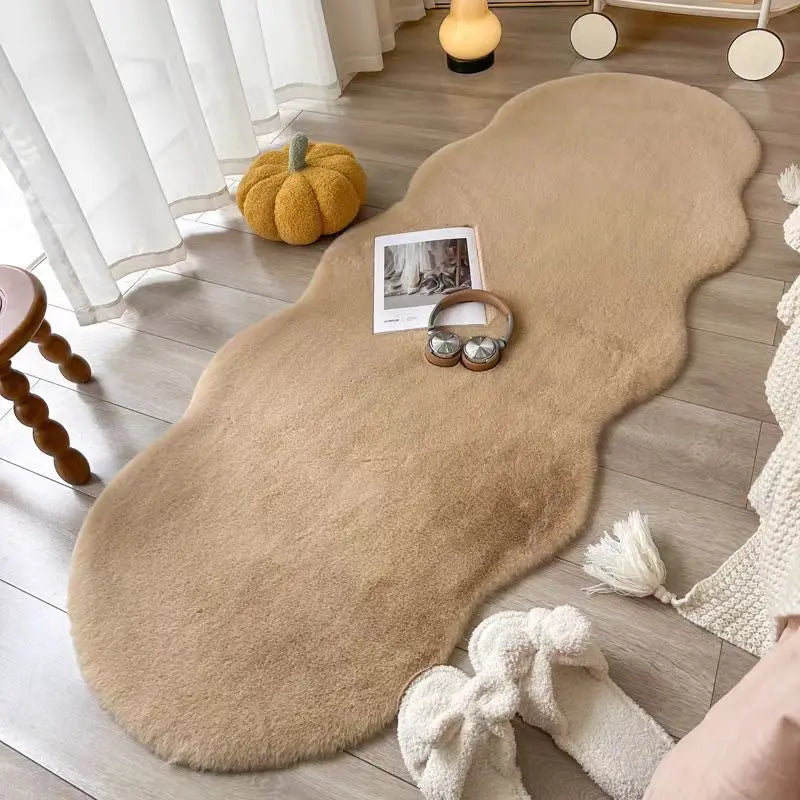 Novo Tapete Estilo Creme para Sala de Estar e Quarto, Tapete de Pelúcia Espesso e Densificado, Manta para Janela Saliente, Sofá, Cama e Cabeceira
